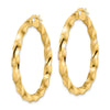 4mm Gold Twisted Tube Hoop Earrings