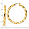 4mm Gold Twisted Tube Hoop Earrings