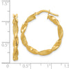 3.25mm Gold Polished & Brushed Twisted Hoop Earrings