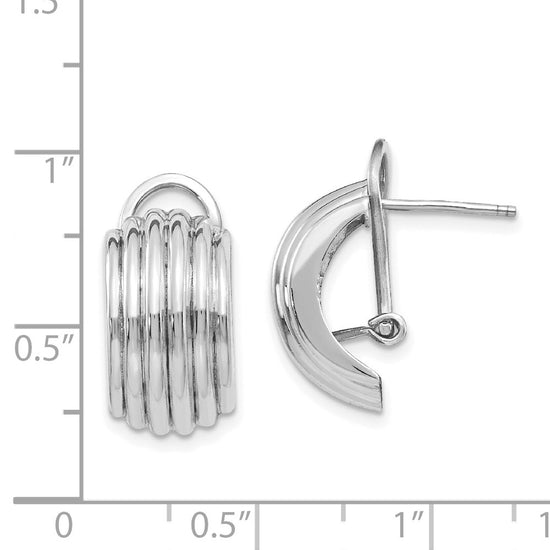 Gold Omega Back Post Earrings