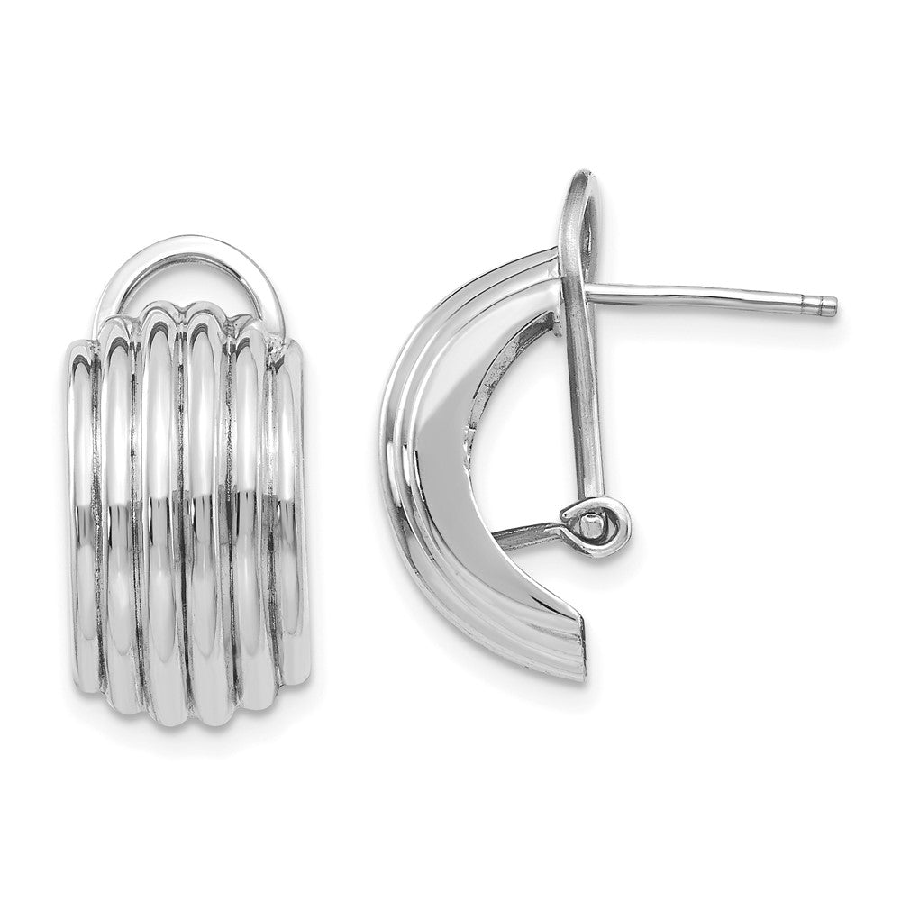 Gold Omega Back Post Earrings