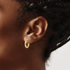 14K Brushed and Polished Twisted Hoop Earrings