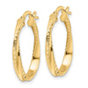 3mm Gold Textured Twisted Hoop Earrings
