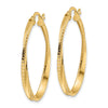 3mm Gold Textured Twisted Hoop Earrings