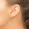 3mm Gold Textured Twisted Hoop Earrings