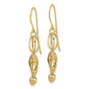 14K Oval Links Dangle French Hook Earrings