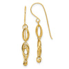 14K Oval Links Dangle French Hook Earrings