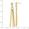 14K Polished 3-Bar Dangle Post Earrings