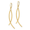 Gold Wavy Dangle Leverback Earrings