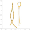 Gold Wavy Dangle Leverback Earrings