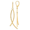 Gold Wavy Dangle Leverback Earrings