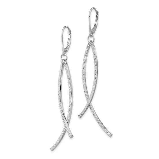Gold Wavy Dangle Leverback Earrings