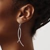 Gold Wavy Dangle Leverback Earrings