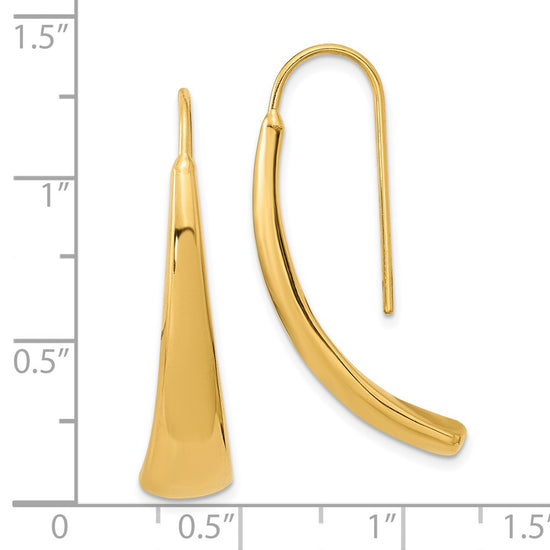 14k Polished Graduated Hollow Dangle Wire Earrings