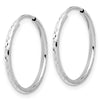 1.5mm Diamond-cut Endless Gold Tube Hoop Earrings