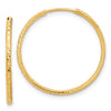 1.5mm Diamond-cut Endless Gold Tube Hoop Earrings