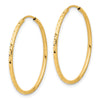 1.5mm Diamond-cut Endless Gold Tube Hoop Earrings