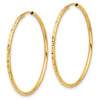 1.5mm Diamond-cut Endless Gold Tube Hoop Earrings