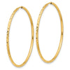 1.5mm Diamond-cut Endless Gold Tube Hoop Earrings