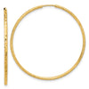 1.5mm Diamond-cut Endless Gold Tube Hoop Earrings