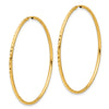 1.5mm Diamond-cut Endless Gold Tube Hoop Earrings