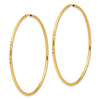 1.5mm Diamond-cut Endless Gold Tube Hoop Earrings
