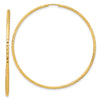 1.5mm Diamond-cut Endless Gold Tube Hoop Earrings
