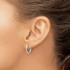 14k White Gold 2.00x14mm Polished and Satin Diamond-cut Endless Tube Hoop Earrings