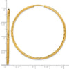 14k 2.00x50mm Polished and Satin Diamond-cut Endless Tube Hoop Earrings