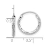 14k White Gold 2.00x16mm Polished and Satin Diamond-cut Endless Tube Hoop Earrings