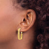 14K 4.4x25mm Polished Oval Omega Back Tube Hoop Earrings