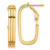 14K 4.4x25mm Polished Oval Omega Back Tube Hoop Earrings