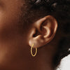14K 1.1x18mm Polished Knife-Edge Tube Hoop Earrings
