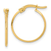 14K 1.1x18mm Polished Knife-Edge Tube Hoop Earrings