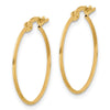 14K 1.1x23mm Polished Knife-Edge Tube Hoop Earrings