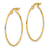 14K 1.1x26mm Polished Knife-Edge Tube Hoop Earrings