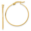 14K 1.1x26mm Polished Knife-Edge Tube Hoop Earrings