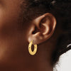 3mm Flat Half Round Tube Hoop Earrings