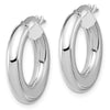 14K White Gold 3x23mm Polished Tube Hoop Earrings