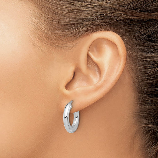 3mm Flat Half Round Tube Hoop Earrings