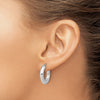 3mm Flat Half Round Tube Hoop Earrings