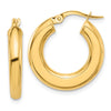 14K 3x23mm Polished Tube Hoop Earrings