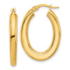 Gold Half Round Oval Hoop Earrings