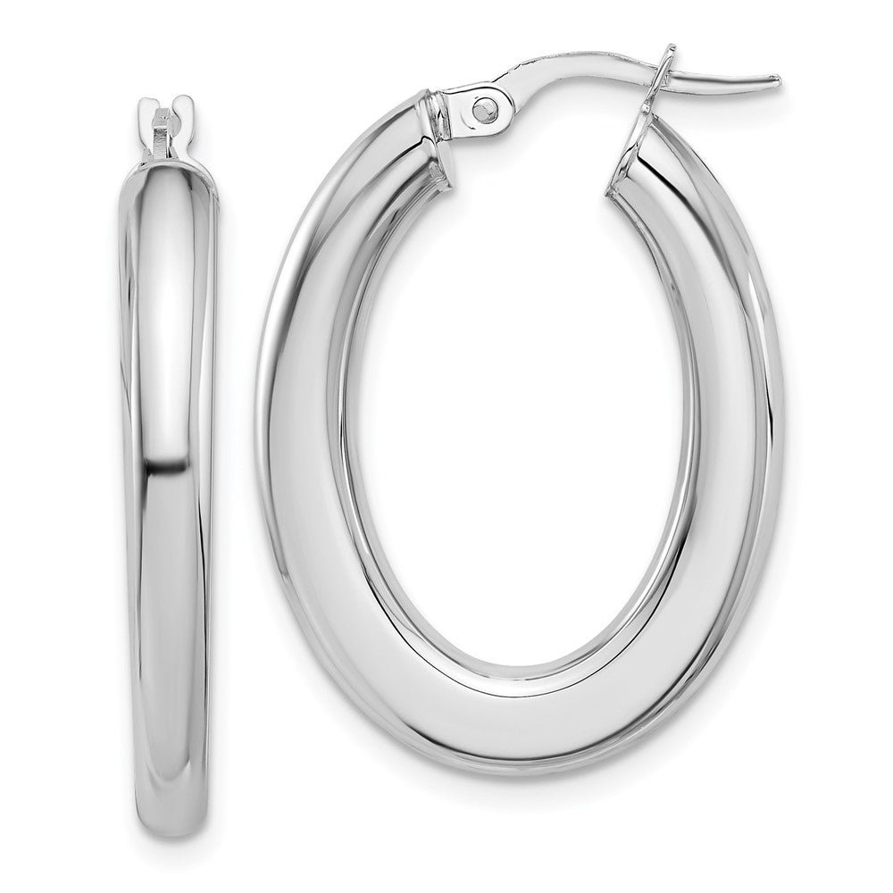 Gold Half Round Oval Hoop Earrings