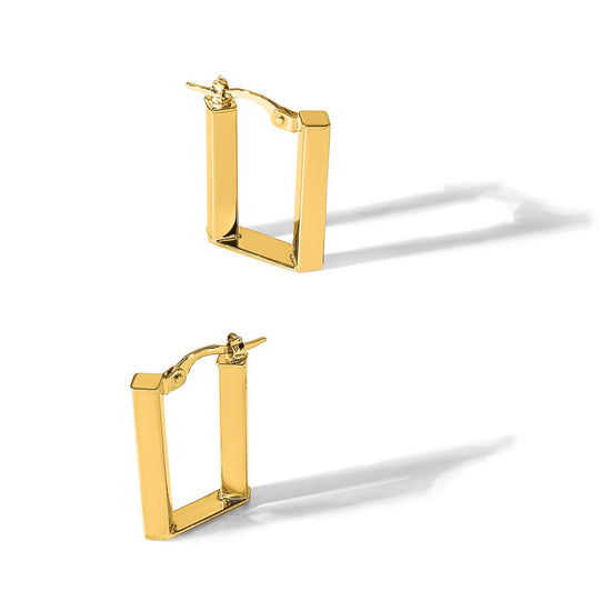14K 4x28mm Polished U-Shape Tube Hoop Earrings