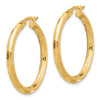 3mm Gold Polish Diamond-cut Hoop Earrings