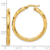 3mm Gold Polish Diamond-cut Hoop Earrings