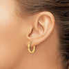 14K 2.75x18mm Polished and Diamond-cut Tube Hoop Earrings
