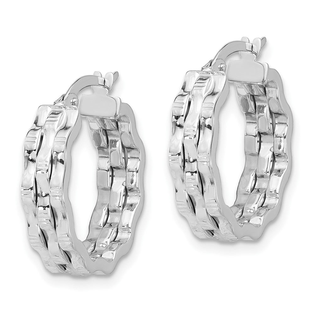 4.6mm Gold Wavy Hoop Earrings