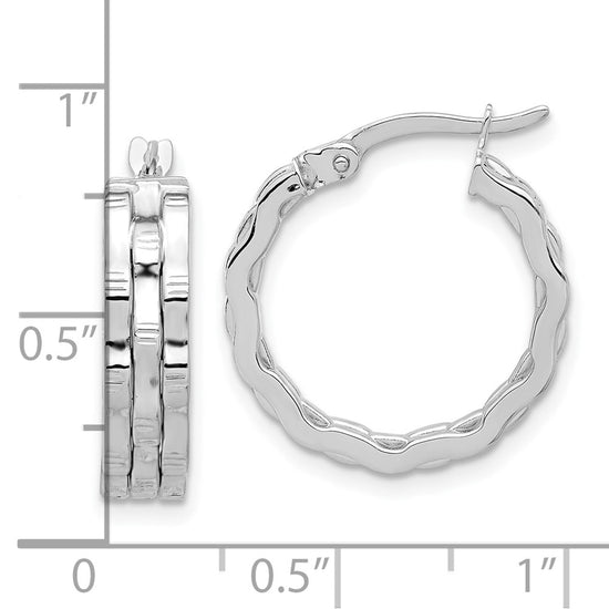 4.6mm Gold Wavy Hoop Earrings
